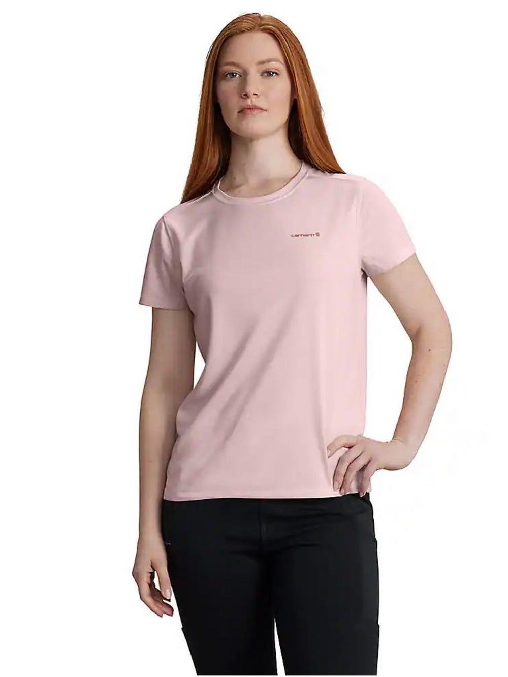 Carhartt Women’s Short Sleeve Crew Tee in Light Pink